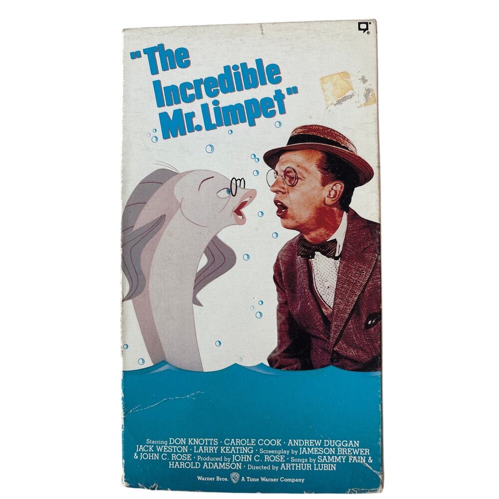 VTG The Incredible Mr. Limpet movie VHS Warner Bros animated feature 1964 film